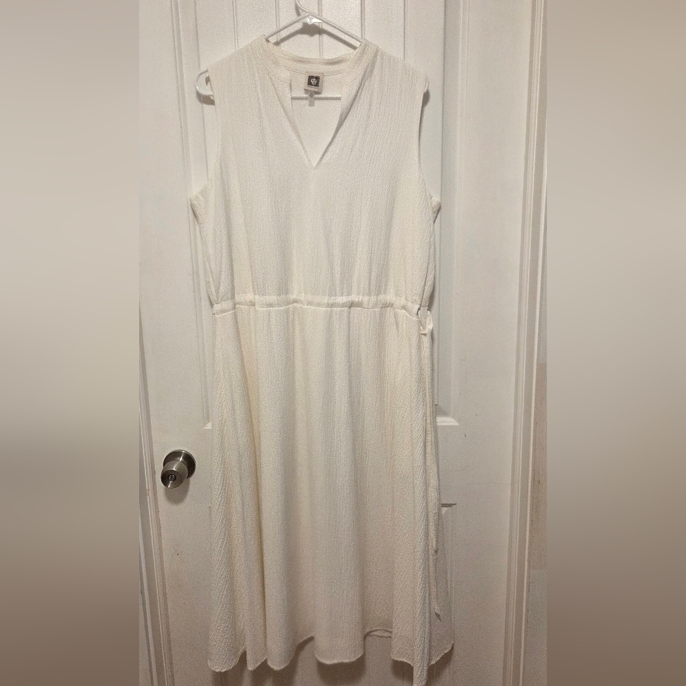Anne Klein Jenna sleeveless napa crinkle midi dress